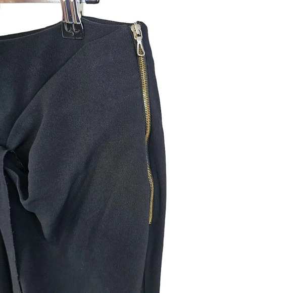 Roland Mouret Womens Wide Leg Twist Front Layered Pants Size 10 Black - Picture 7 of 13